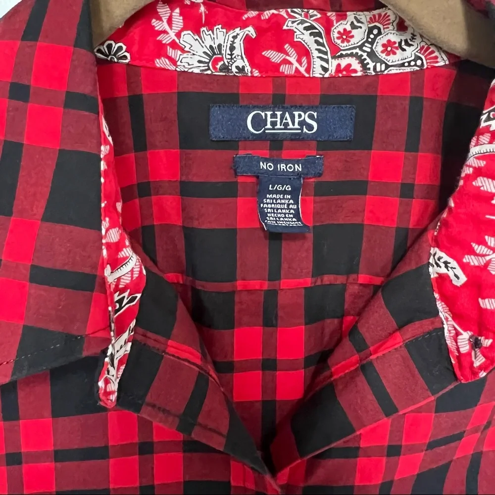 Chaps Plaid Button Down Women’s Shirt/ size L - Picture 11 of 11